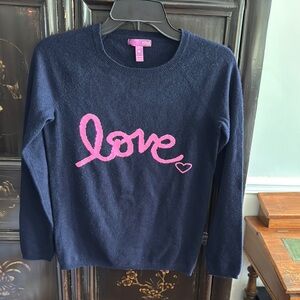 Aqua Women's Crew Neck Sweater - Navy and Pink  never worn!